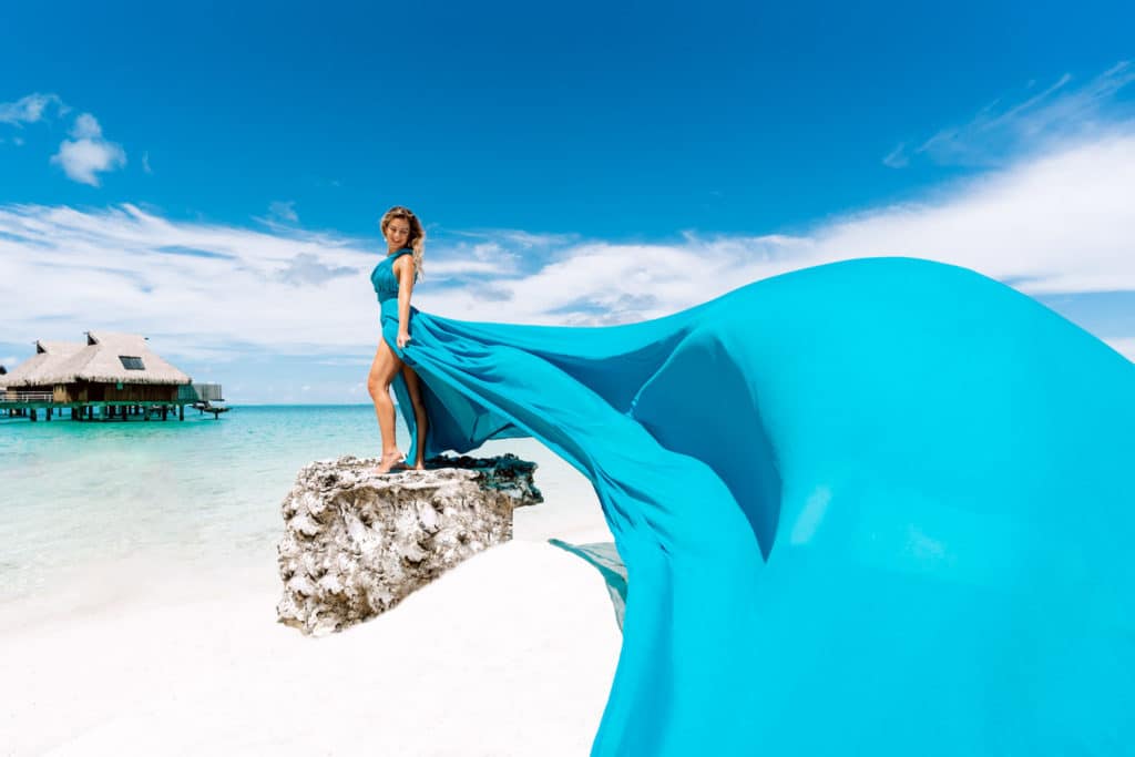 Maxi Blue Dress - Photoshoot Conrad Bora Bora