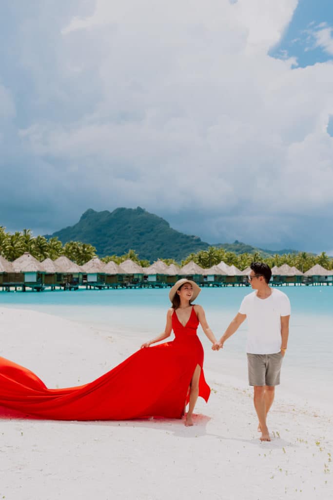 Maxi flying dress photoshoot with Bora Bora Photographer